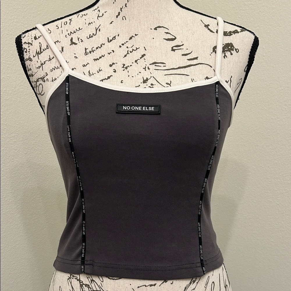No One Else chuu Charcoal Grey Tank Top